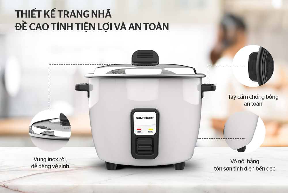 Top 3 nồi cơm điện CHÍNH HÃNG SUNHOUSE sản xuất tại Việt Nam giá tốt 5