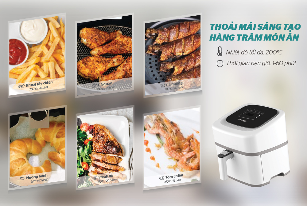 Sở hữu công thức “vàng” làm caramel thơm ngon, mịn mượt bằng nồi chiên không dầu CHÍNH HÃNG SUNHOUSE 8