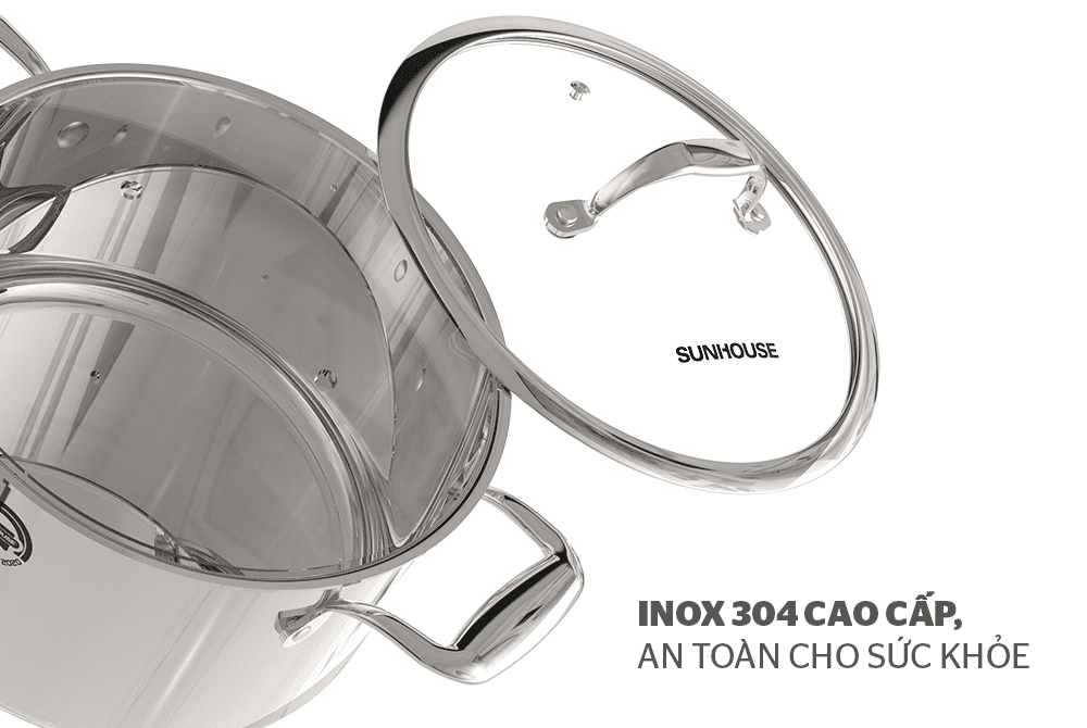 BỘ NỒI INOX 304 ĐA LỚP CHÍNH HÃNG SUNHOUSE MAMA SHG2020 3