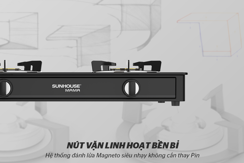 BẾP GAS DƯƠNG KÍNH CHÍNH HÃNG SUNHOUSE MAMA MMB0910 6