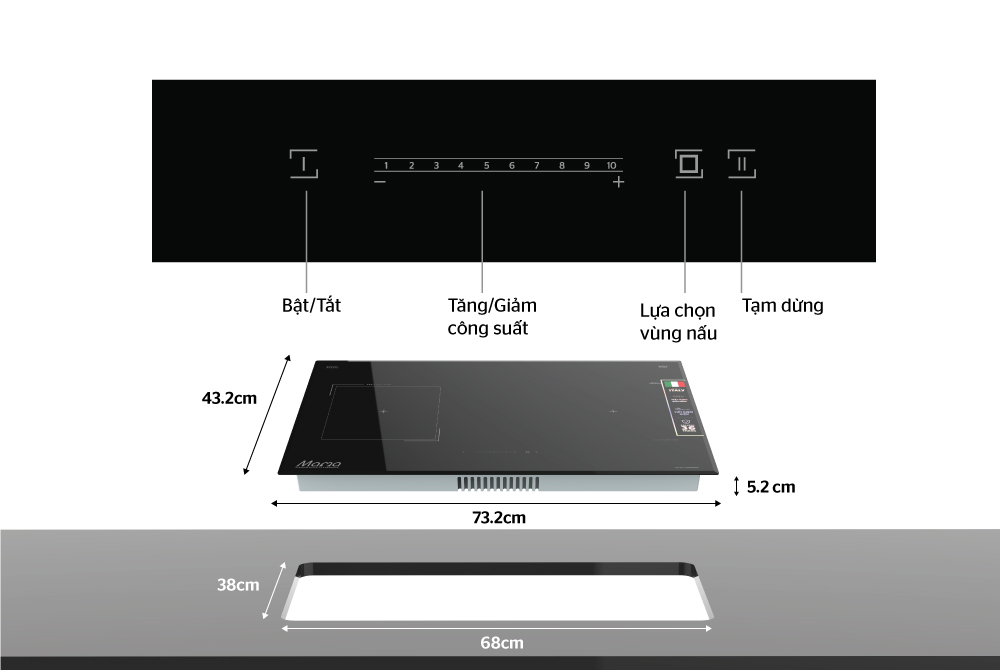 BẾP ĐÔI ĐIỆN TỪ HỒNG NGOẠI CHÍNH HÃNG SUNHOUSE MAMA MMB9986 1