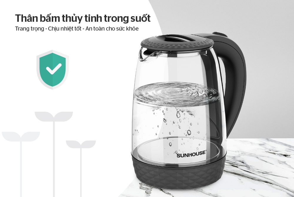 ẤM SIÊU TỐC THỦY TINH CHÍNH HÃNG SUNHOUSE SHD1215B 3