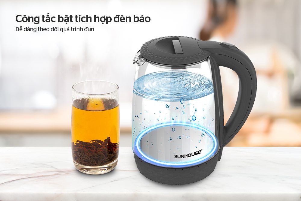 ẤM SIÊU TỐC THỦY TINH CHÍNH HÃNG SUNHOUSE SHD1215B 6