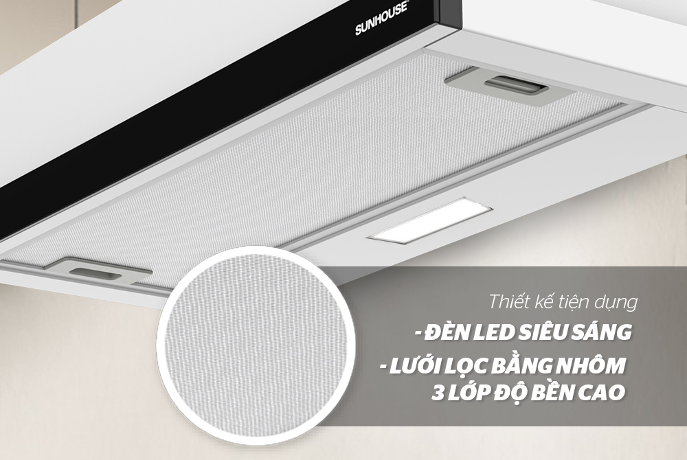 MÁY HÚT MÙI ÂM TỦ CHÍNH HÃNG SUNHOUSE SHB6123 3
