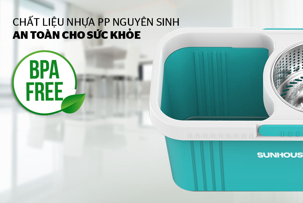 BỘ LAU NHÀ XOAY 360 ĐỘ CHÍNH HÃNG SUNHOUSE KS-CL350PB 2