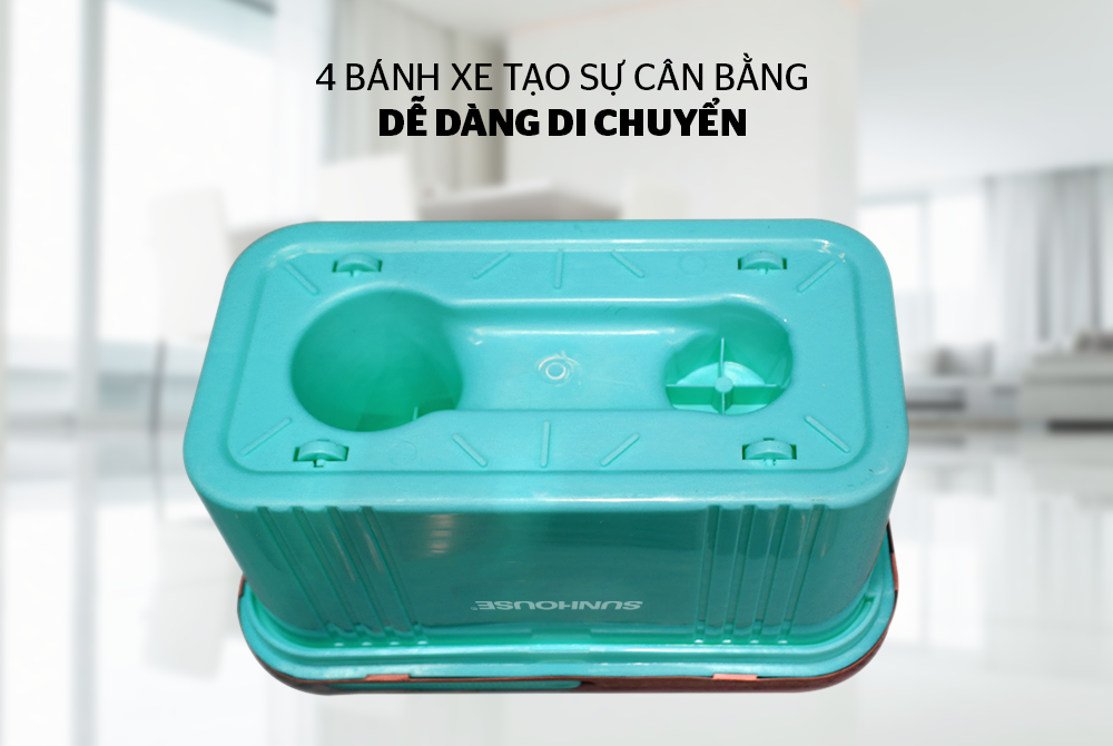 BỘ LAU NHÀ XOAY 360 ĐỘ CHÍNH HÃNG SUNHOUSE KS-CL350PB 3