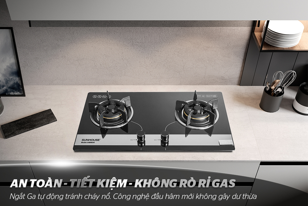BẾP GAS ÂM KÍNH CHÍNH HÃNG SUNHOUSE SHB8836 11