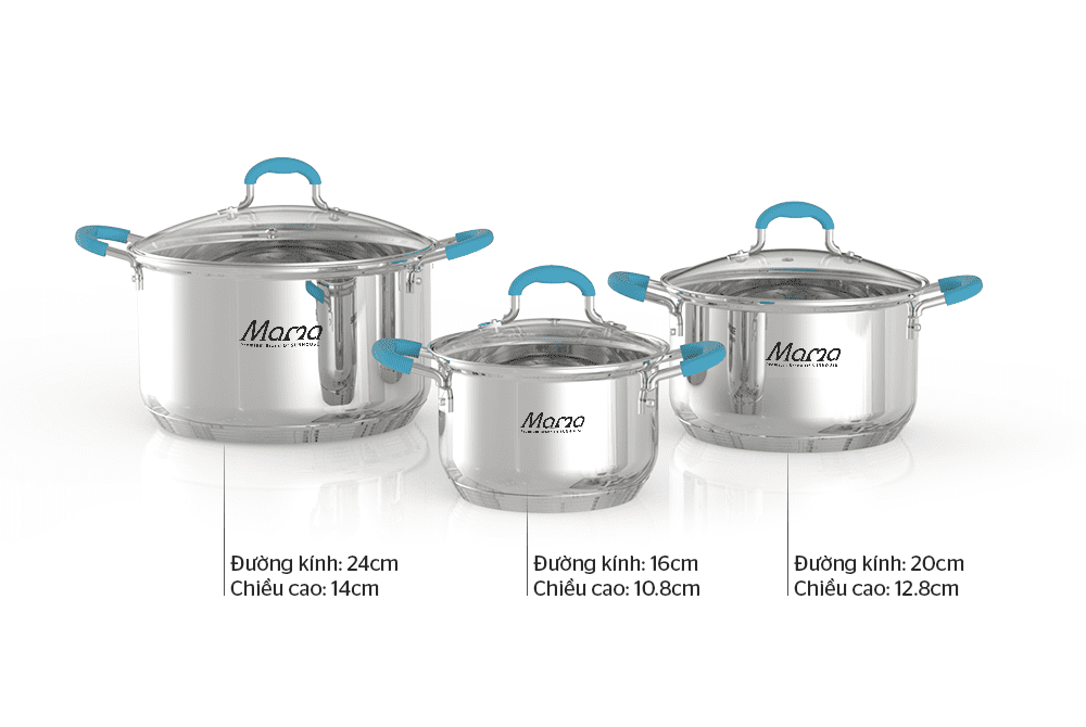 BỘ NỒI INOX 304 5 ĐÁY CHÍNH HÃNG SUNHOUSE MAMA SHG504 6