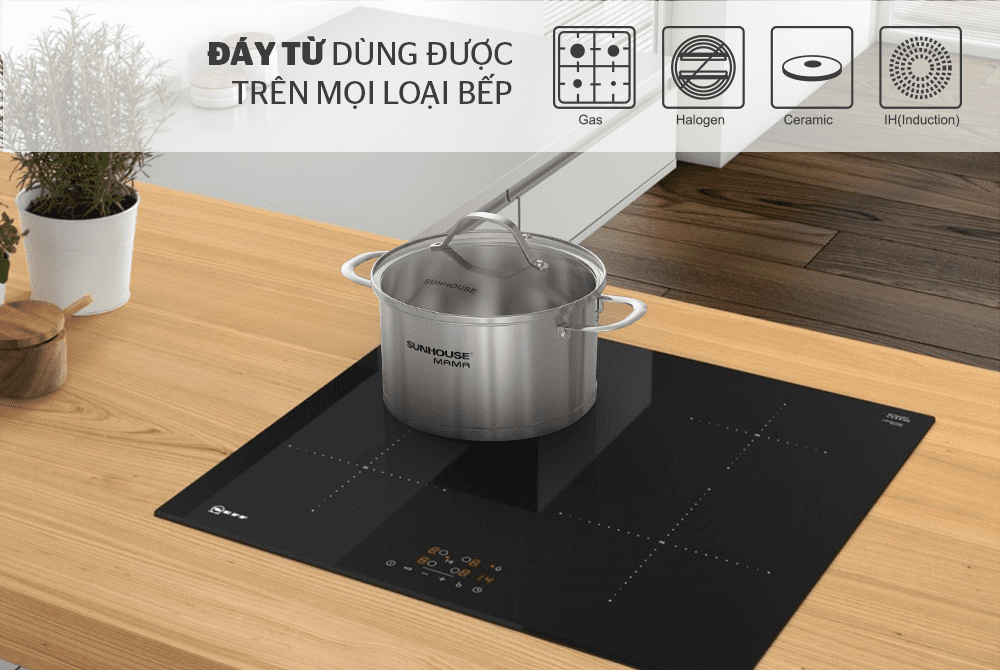 BỘ NỒI INOX 5 ĐÁY CHÍNH HÃNG SUNHOUSE MAMA SHG502 7