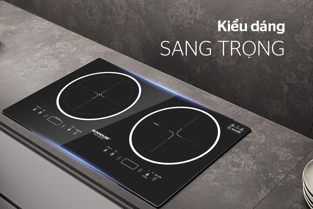 BẾP ĐÔI ĐIỆN TỪ HỒNG NGOẠI CHÍNH HÃNG SUNHOUSE SHB9002-EC 2