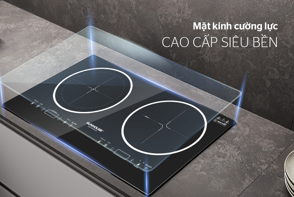 BẾP ĐÔI ĐIỆN TỪ HỒNG NGOẠI CHÍNH HÃNG SUNHOUSE SHB9002-EC 3