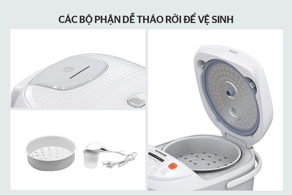 NỒI CƠM ĐIỆN TỬ 1.8L CHÍNH HÃNG SUNHOUSE SHD8906 9
