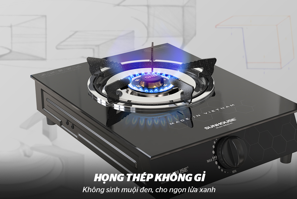 BẾP GAS ĐƠN CHÍNH HÃNG SUNHOUSE SHB215-EC 6