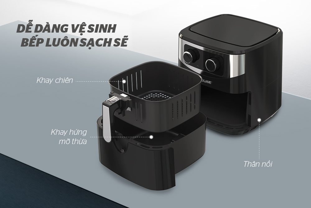 NỒI CHIÊN KHÔNG DẦU 6L CHÍNH HÃNG SUNHOUSE SHD4062 9
