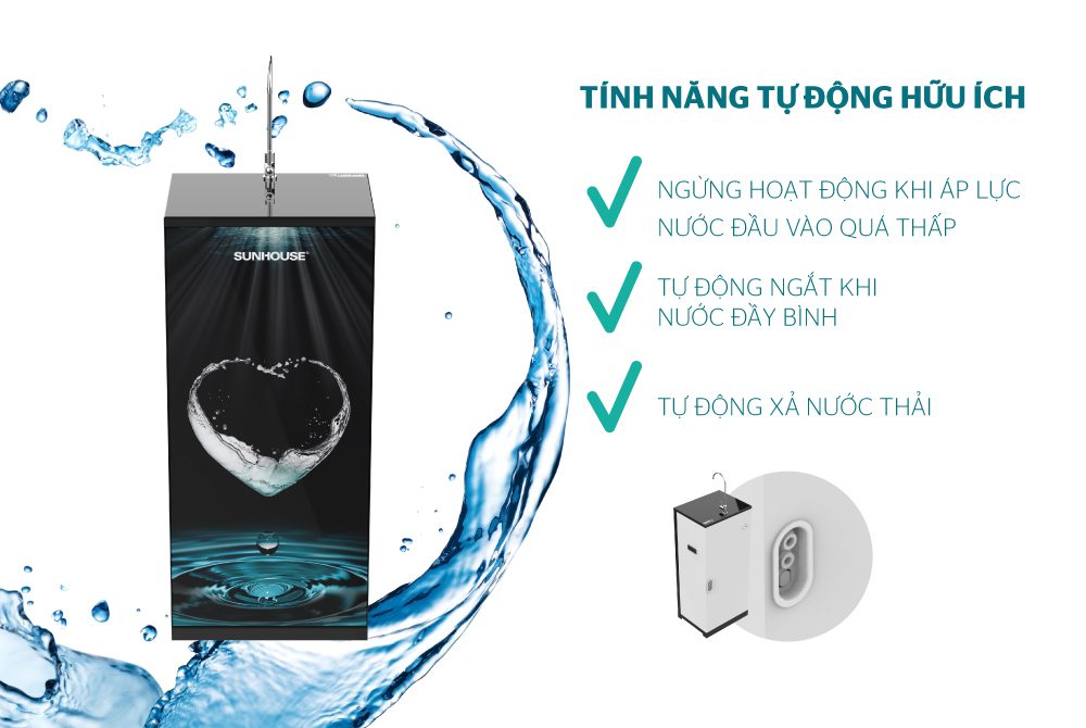 MÁY LỌC NƯỚC R.O 9 LÕI CHÍNH HÃNG SUNHOUSE SHA8838K 4