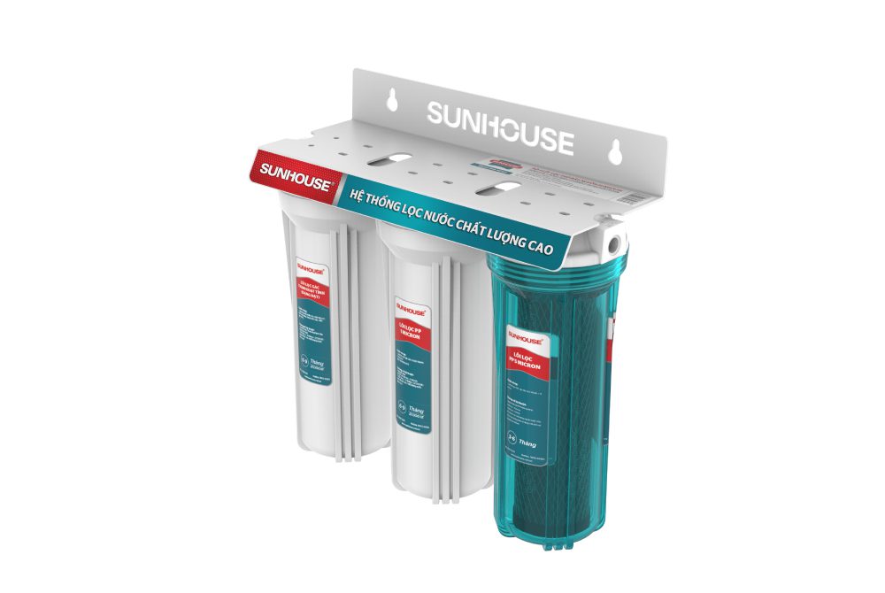 MÁY LỌC NƯỚC ĐẦU NGUỒN 3 LÕI CHÍNH HÃNG SUNHOUSE SHA-WF123 1