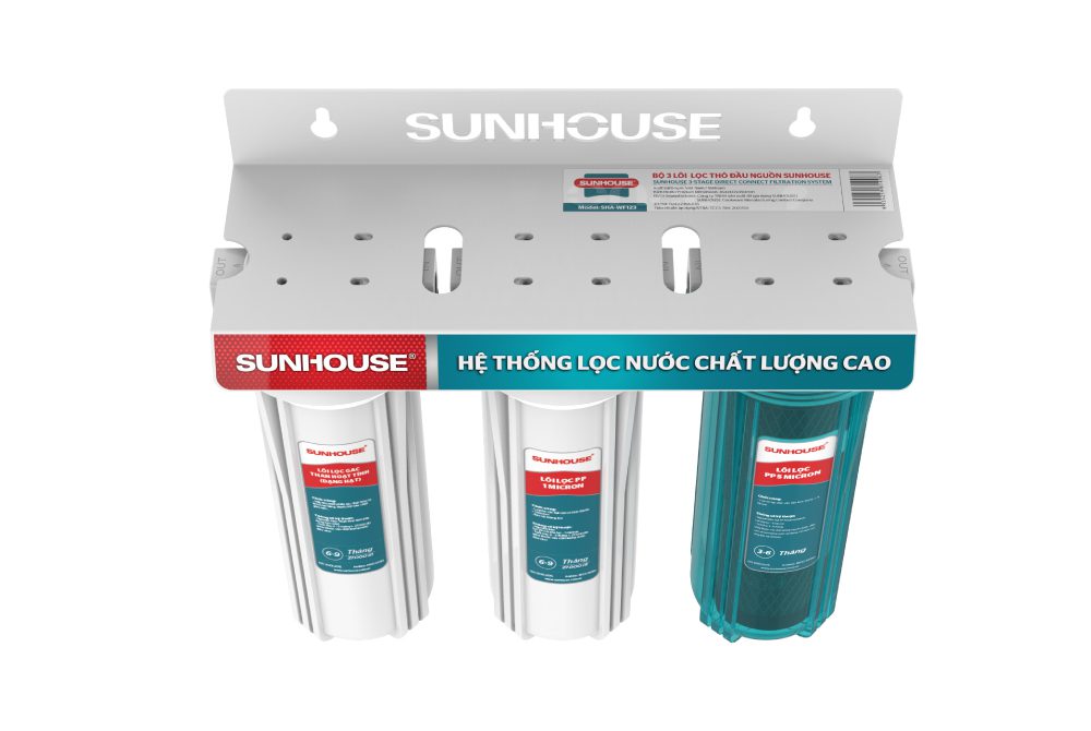 MÁY LỌC NƯỚC ĐẦU NGUỒN 3 LÕI CHÍNH HÃNG SUNHOUSE SHA-WF123 3