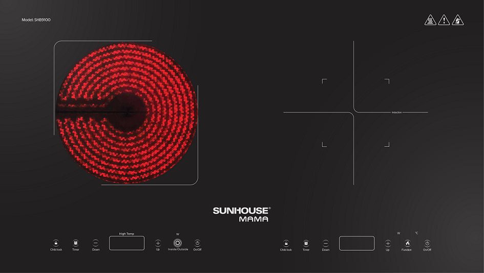 Những điều cần biết khi sử dụng bếp đôi điện từ hồng ngoại CHÍNH HÃNG SUNHOUSE MAMA SHB9100 001