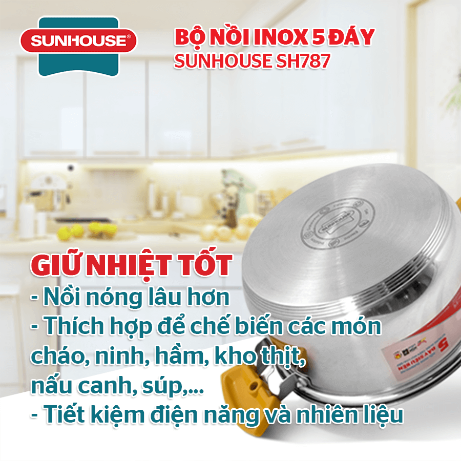 Phân biệt bộ nồi inox đáy 3 lớp, bộ nồi inox đáy 5 lớp 008