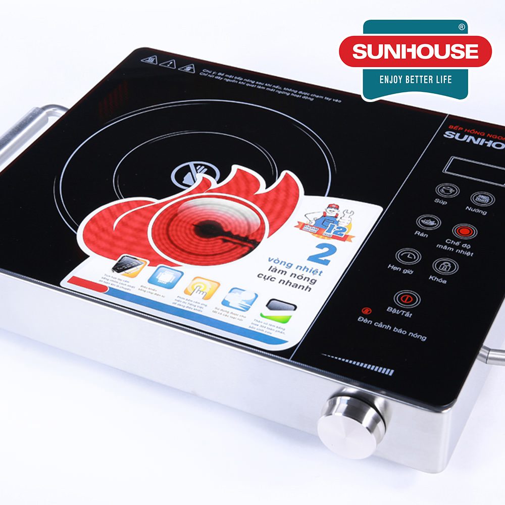 So sánh Bếp hồng ngoại CHÍNH HÃNG SUNHOUSE SHD6003 và SHD6008