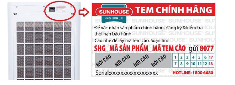 Thông báo nhận biết quạt điều hòa CHÍNH HÃNG SUNHOUSE chính hãng 2